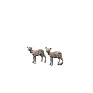 Pair of Antique Lamb Figurines | Antique Lead Metal Mini Animals